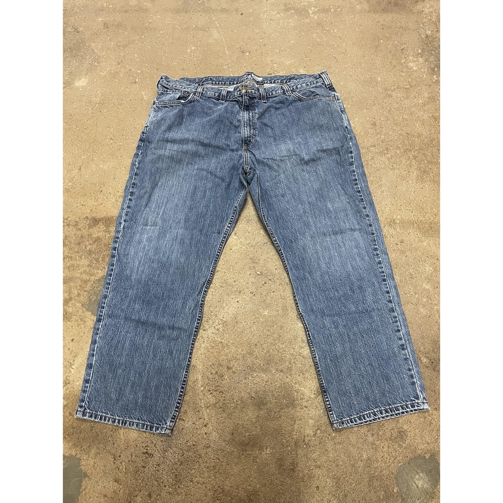 Carhartt Jeans Mens 48x30 Blue Denim Relaxed Fit Straight Leg Workwear BD5119-M